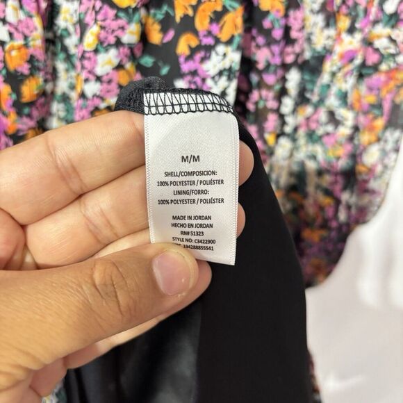 NWT Vince Camuto Tiered Floral Boho Mini Dress Size Medium Festival Concert - Picture 6 of 7